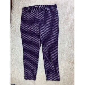 Gap Khakis Size 8 Ankle Pants Slim City Dot Patter Stretch Blue Mid Rise